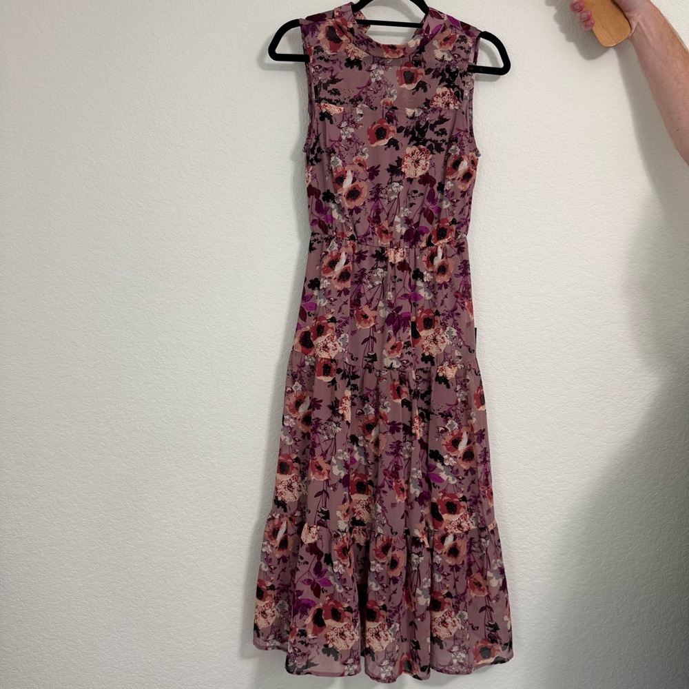 Lulu's Floral Maxi Dress - Purple and Pink
